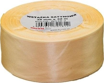 Ecru satin ribbon 38mmx32m 5907611701812