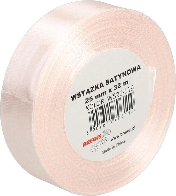 Champagne satin ribbon 25mm x 32m