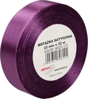Plum satin ribbon 25mm x 32m