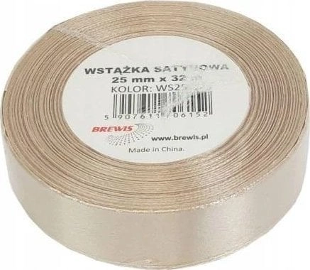 Almond satin ribbon 25mm x 32m