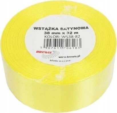 Canary satin ribbon 38mm x 32m