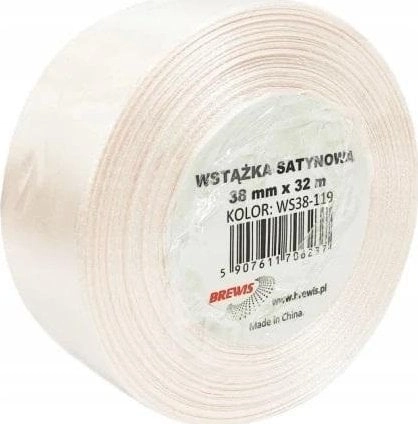 Champagne satin ribbon 38mm x 32m