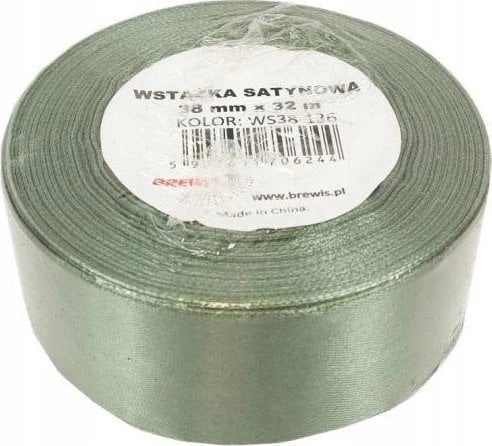 Khaki satin ribbon 38mm x 32m