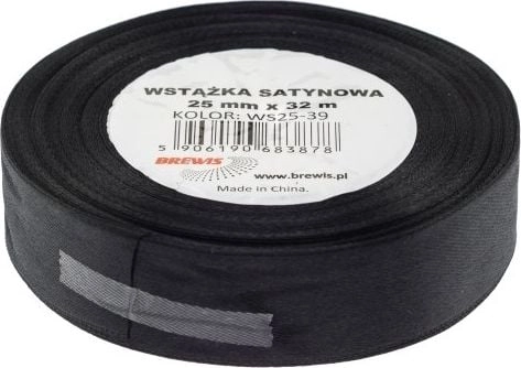 Black satin ribbon 25mmx32m AA072BRW 5906190683878