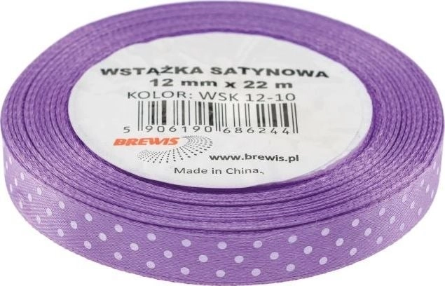 BREWIS Wstążka satynowa BREWIS kropki 12mm