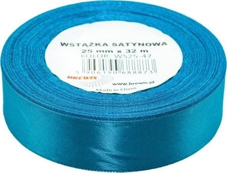 Turquoise satin ribbon 25mmx32m AB199BRW 5906190688873