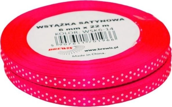 BREWIS Wstążka satynowa BREWIS kropki 6mm/22m