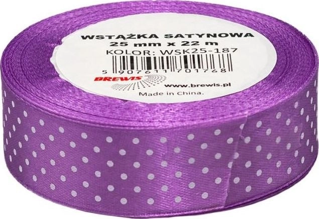 BREWIS Wstążka satynowa BREWIS kropki 25mm