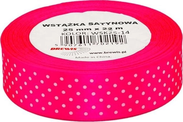 BREWIS Wstążka satynowa BREWIS kropki 25mm