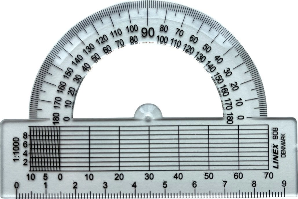 Protractor linex 180 degrees 85mm 100413010