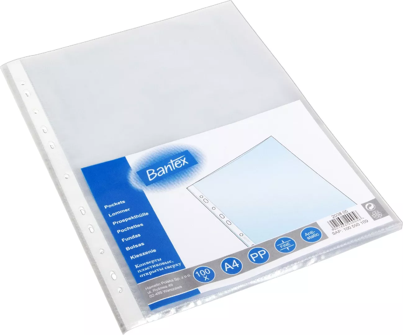 Bantex BG100 A4 PP45 krystal HAMELIN