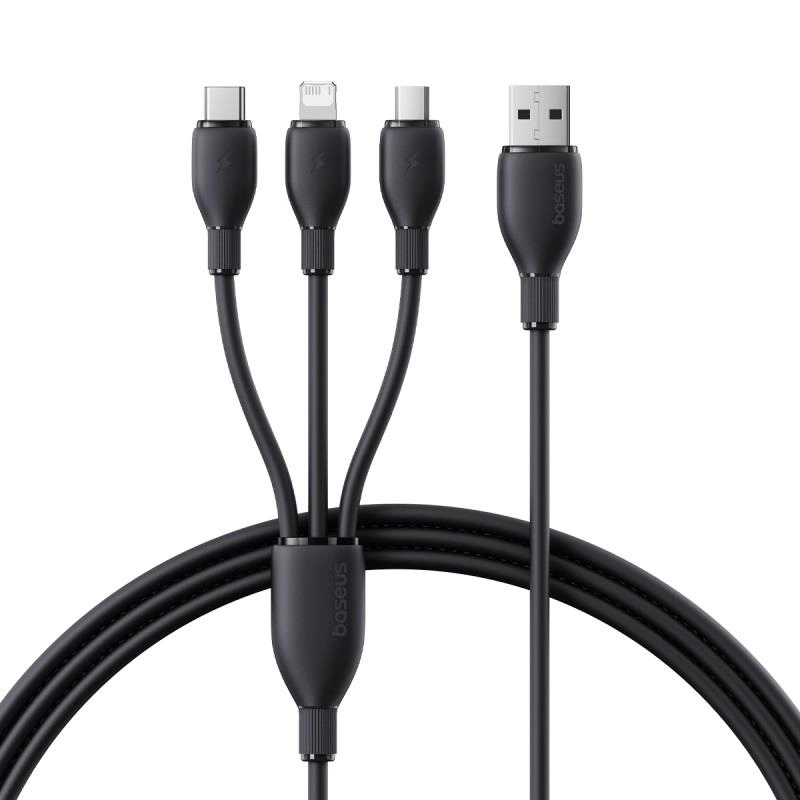 Baseus One-for-Three Ultra-Fast Charging Cable USB-A