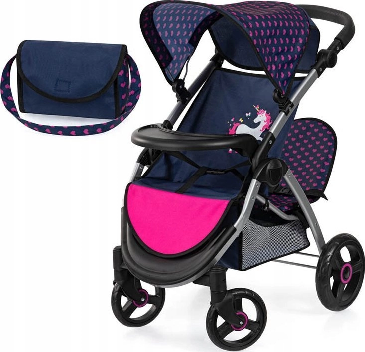 Bayer Doll stroller for twins  navy