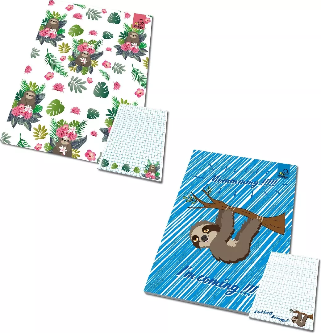 Notebook A6/50K  grid  sloth print (10