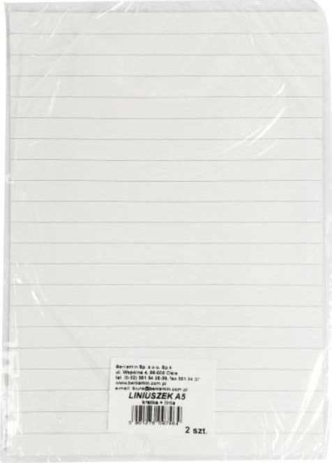 Beniamin Liniuszek A5 kratka/linia 2szt 378447