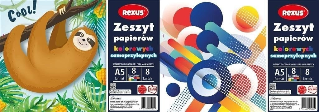 Colorful notebook of papers. self-adhesive. A5/8K
