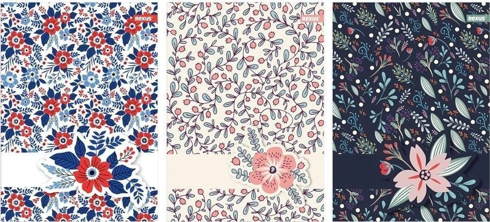 A4/60K checkered Flower notebook (5 pcs)