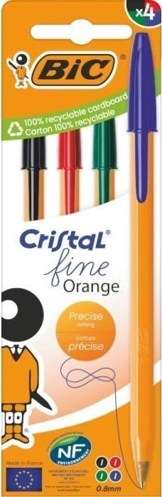 Orange Fine Cristal ballpoint pen 4pcs