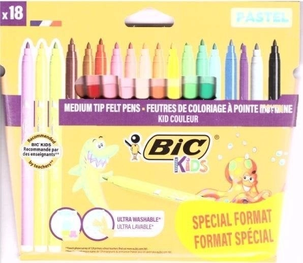 Markers Kids Couleur pastel 18 colors