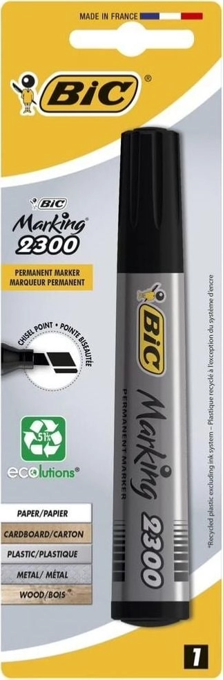 Bic PERMANENT MARKER 2300 BLACK CUTTED