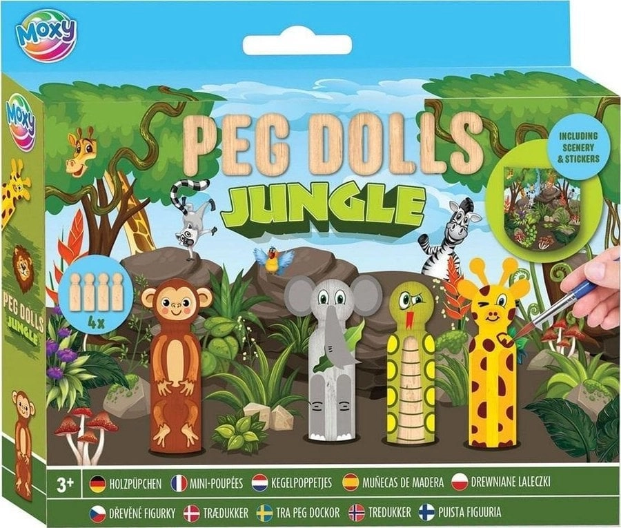 A set of wooden dolls for