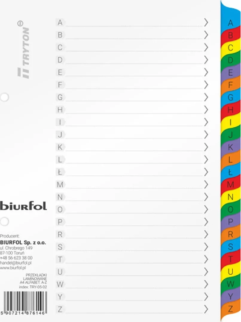 Biurfol Biurfol A5 A-Z alphabetical cardboard