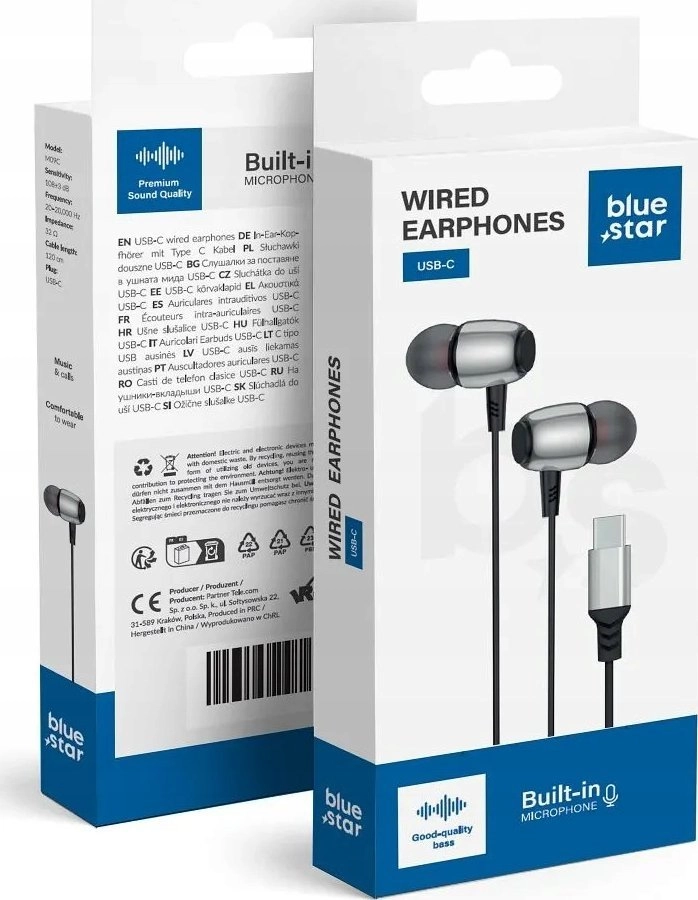 BLUE STAR Type C wired headphones