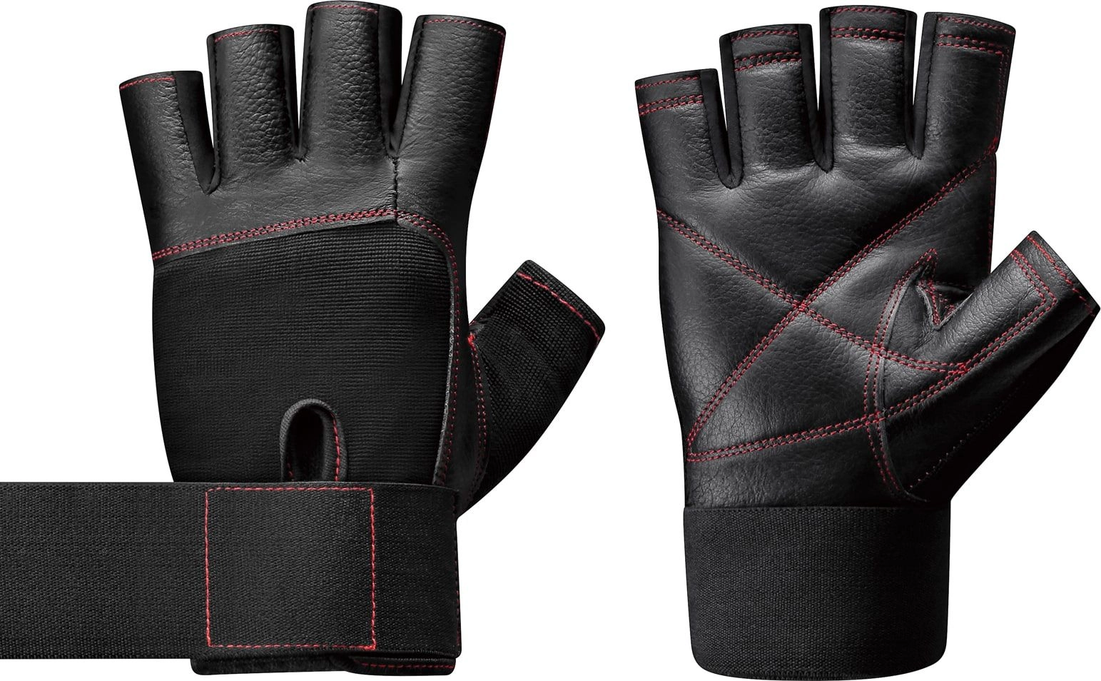 Body Sculpture Leather weightlifting gloves bw
