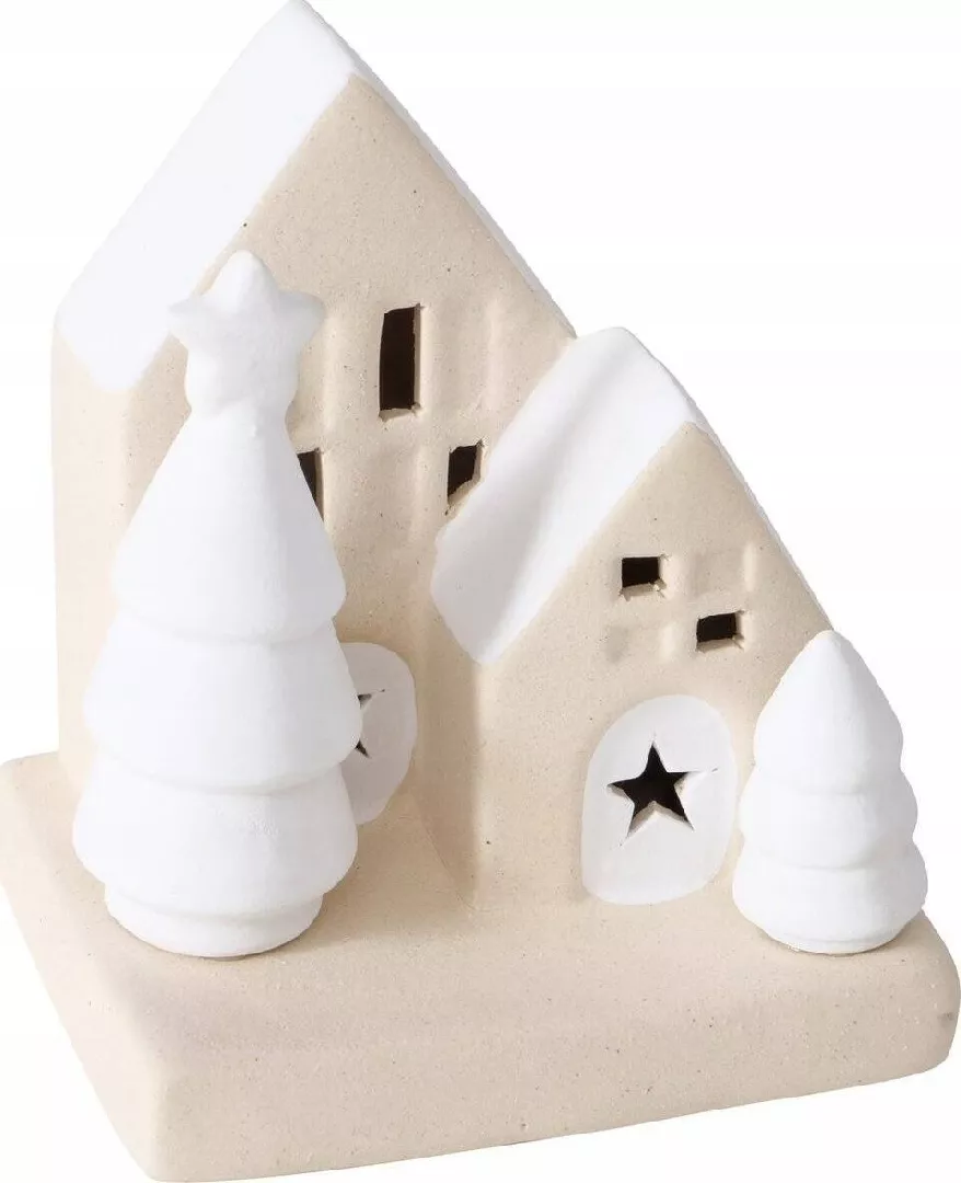 Christmas decoration Boltze Stoneware house decoration