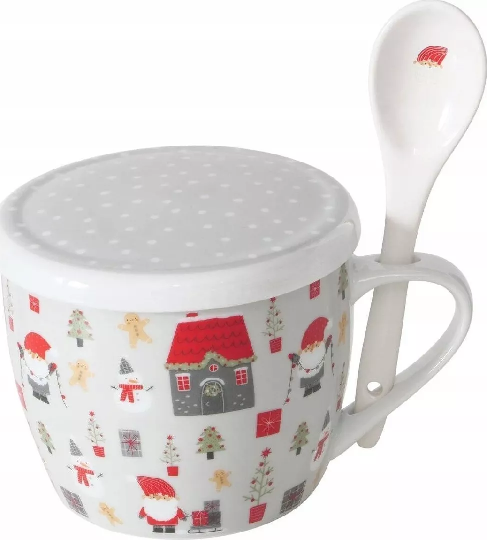 Boltze Christmas jumbo mug with lid