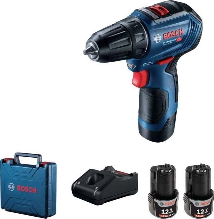 Bosch cordless drill/driver GSR 12V-30 2*2