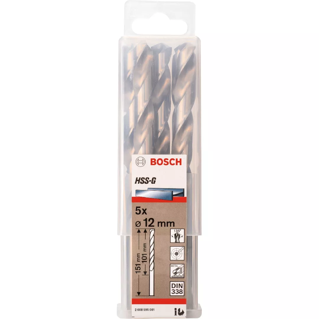 Back Bosch HSS-G drills for metal