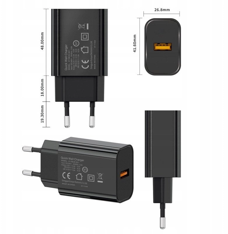 QC3.0 wall charger  black DC-1_BLACK