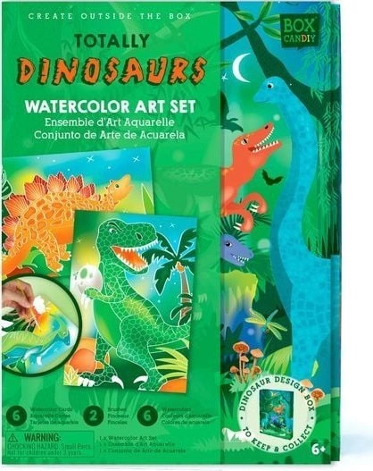 Box Candiy  watercolor dinosaurs art set