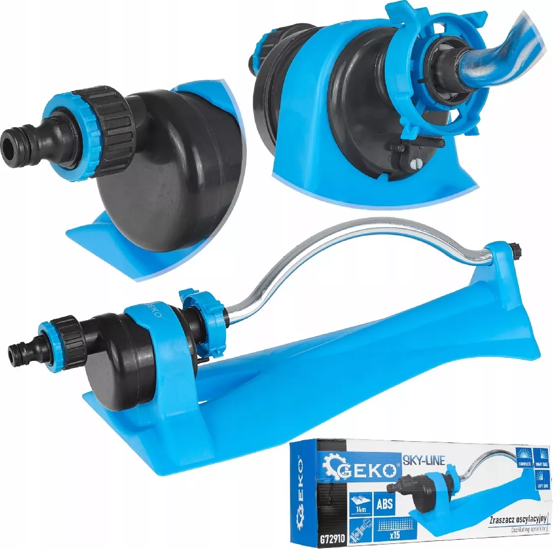 Adjustable oscillating sprinkler with 15 holes