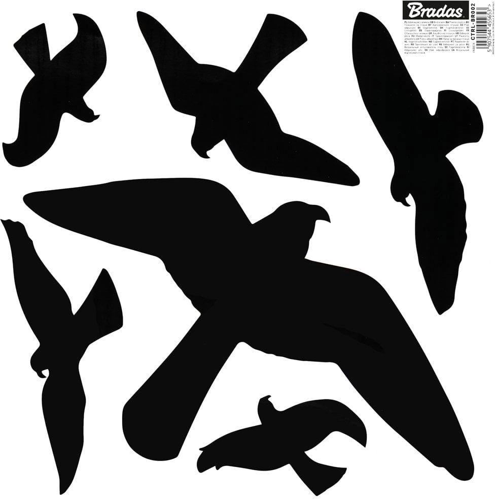 BIRDS REPELLER STICKERS  LARGE  6 pcs