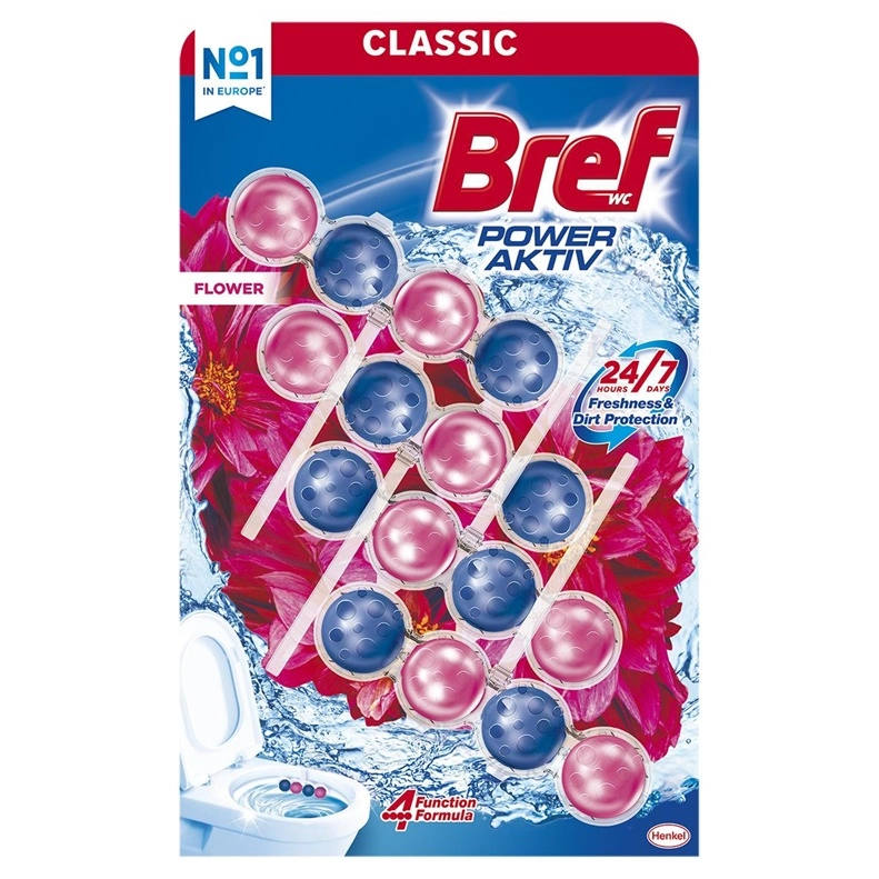 WC CLEANER-FRESHENER BREF PA FLOWE 4X50G