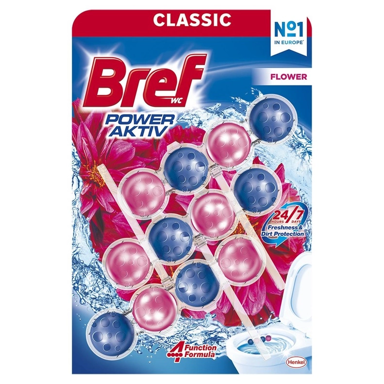 WC CLEANER-FRESHENER BREF PA FLOWE 3X50G