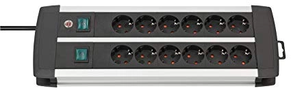 Brennenstuhl Steckdosenleiste Premium-Duo-Alu-Line 2x6x 3m 1391000912