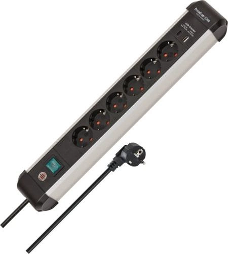 Brennenstuhl Premium-Alu-Line 6-way power strip  2x