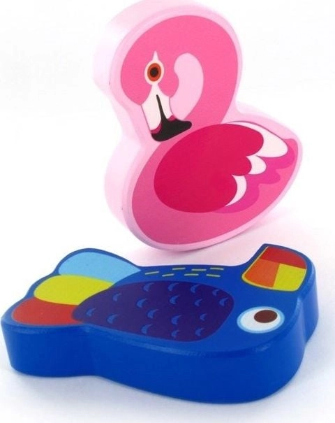 Brimarex Wooden rattles flamingo toucan parrot