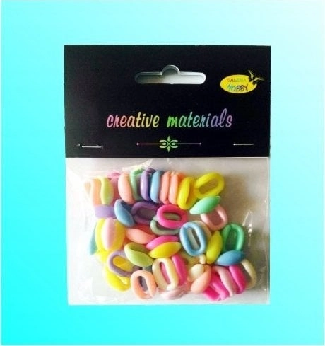 Pastel plastic beads 16x11mm 22g 601930