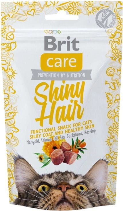 Brit SHINY HAIR cat treat 50g