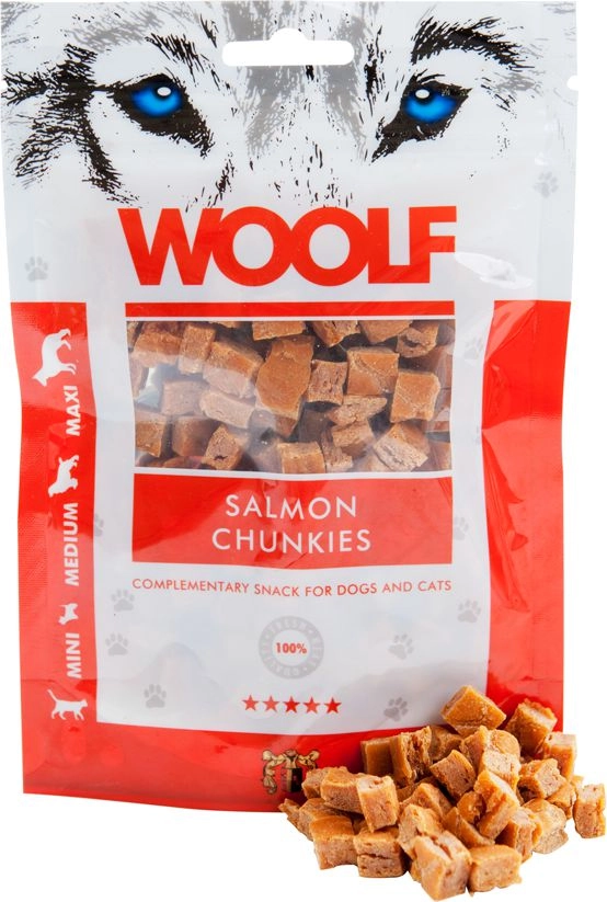 WOOLF Salmon Chunkies - dog and
