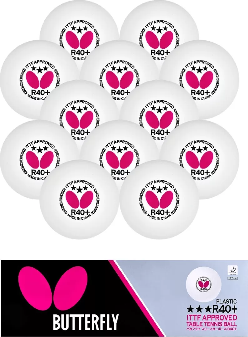Butterfly Table Tennis Balls White -