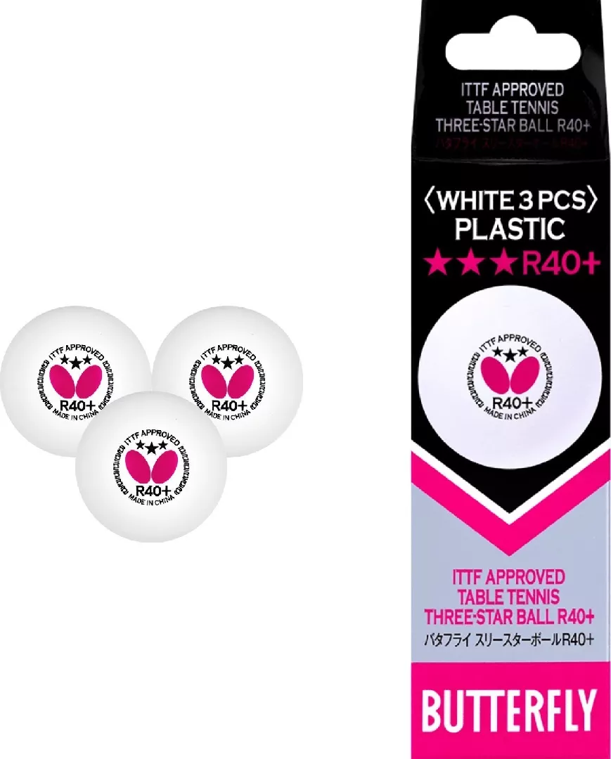 Butterfly Table Tennis Balls White -