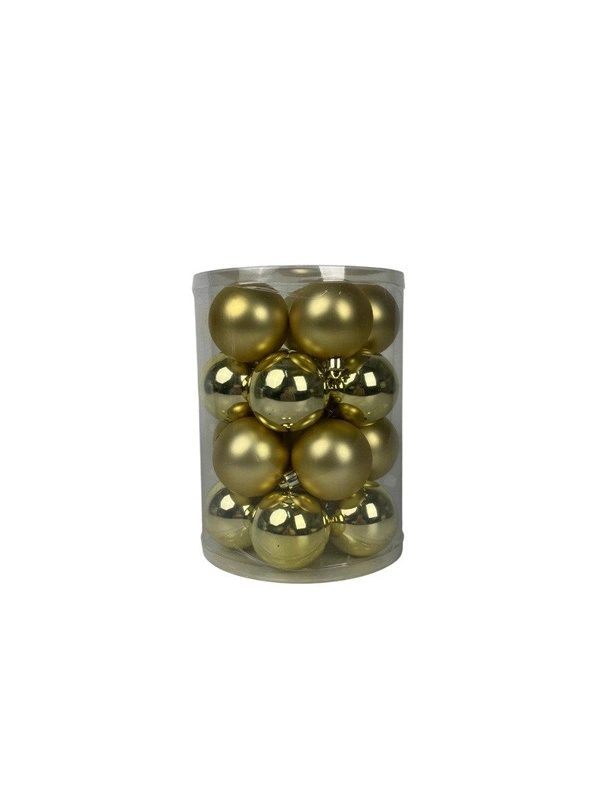 BAUBLES PLASTIC CHRISTM GOLD D6CM 20PCS