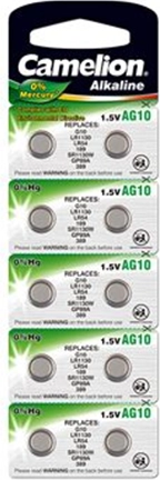 Camelion  AG10/LR54/LR1130/389  Alkaline Buttoncell  10 pc(s)