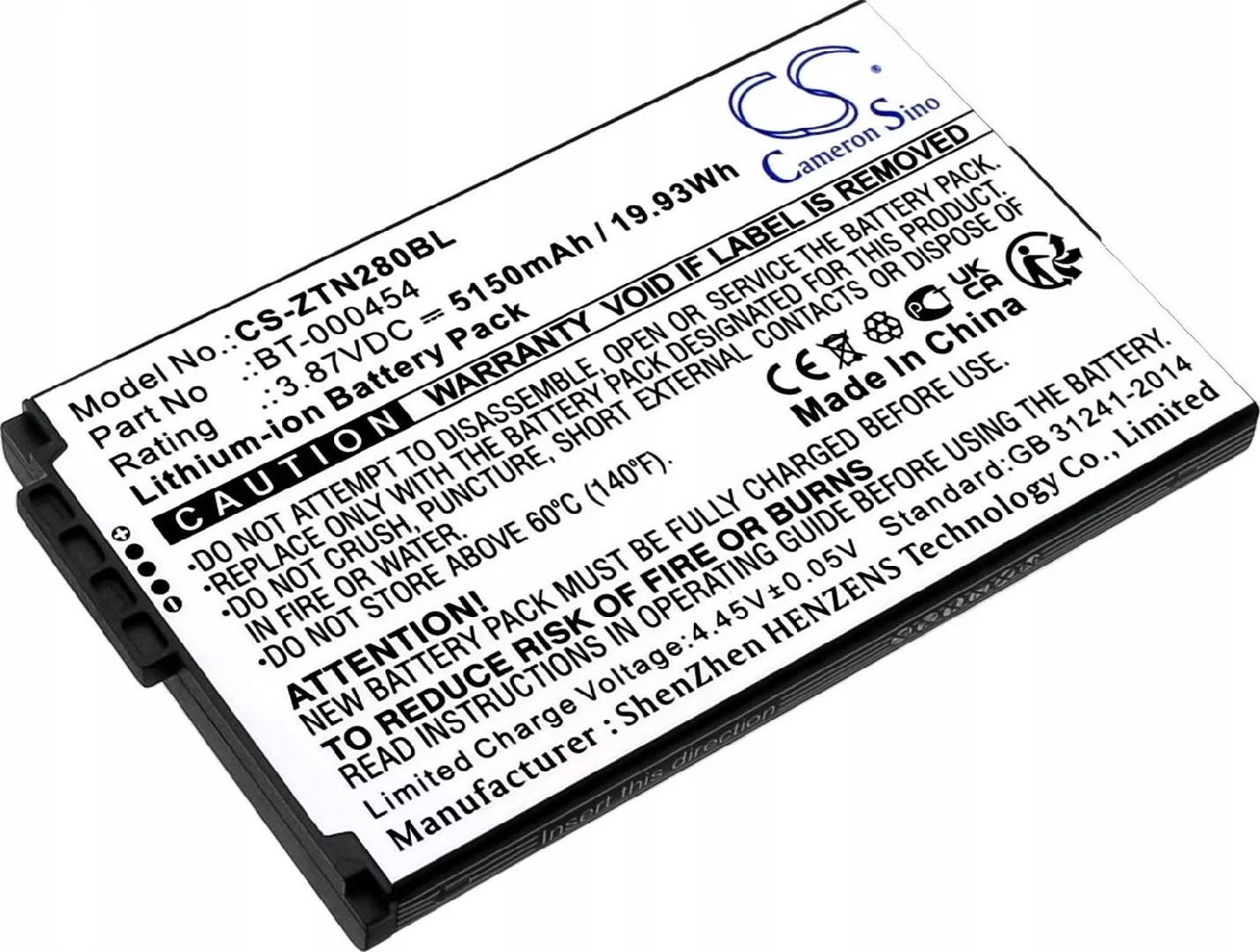 Cameron Sino Battery Rechargeable Battery BT-000454
