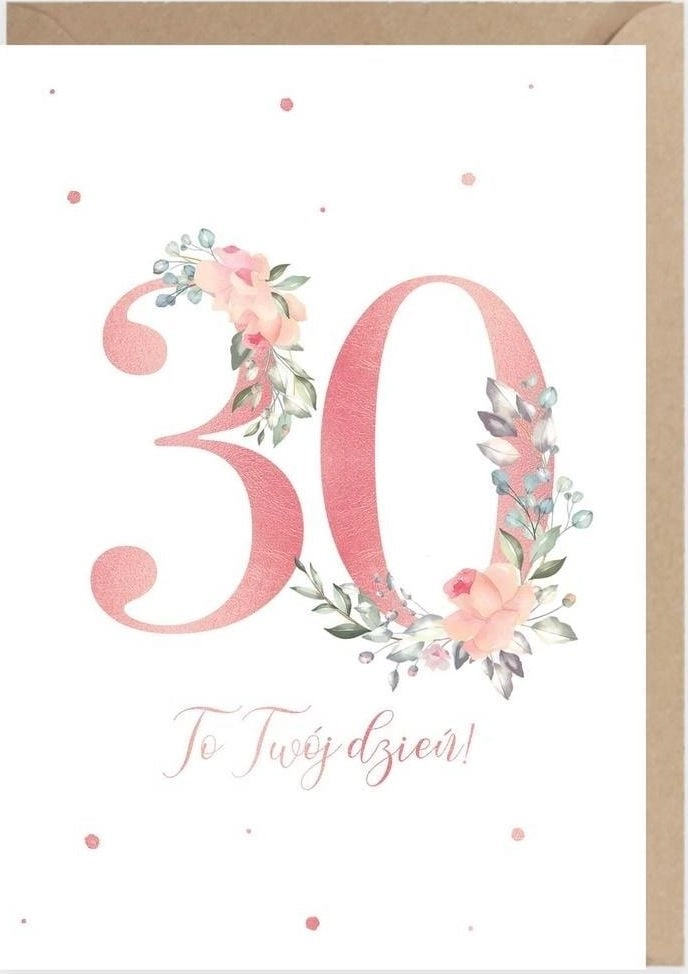 Cardie 30th birthday card  eco envelope
